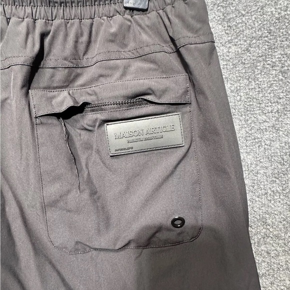 Maison Article Men’s Stretch Waist Drawstring Athletic Shorts Black Large - Picture 8 of 10